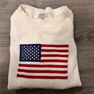 Cream Sweater with American Flag Design